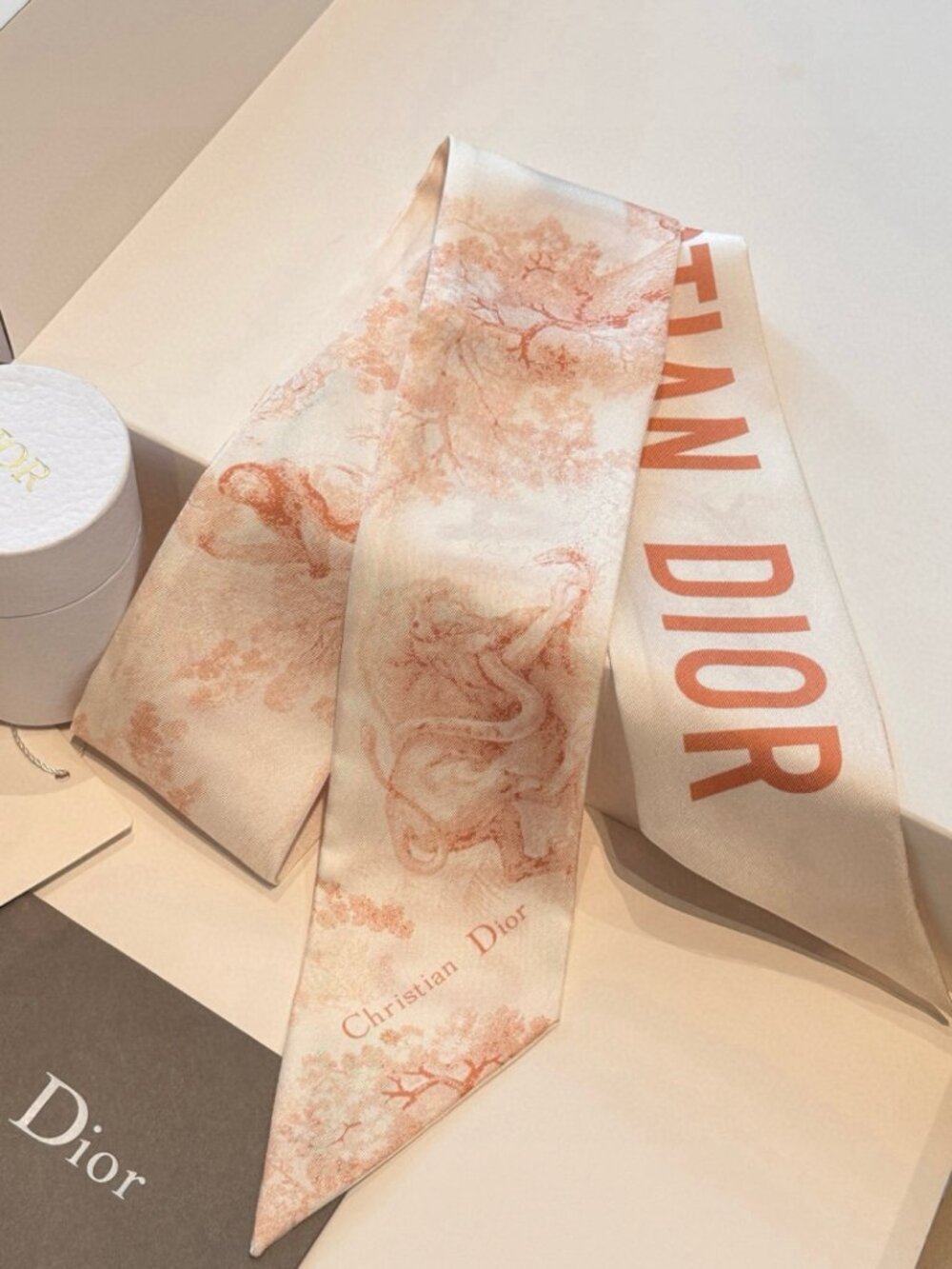 Dior Silk Scarf “Forest Beasts MITZAH” Ribbon - Picture 4 of 8